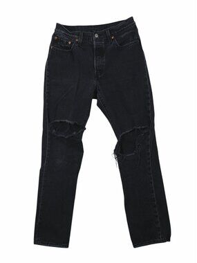✨3/$30 Levis 501 28 Black Distressed Straight-Leg Ripped Jeans Goth Rock Metal
